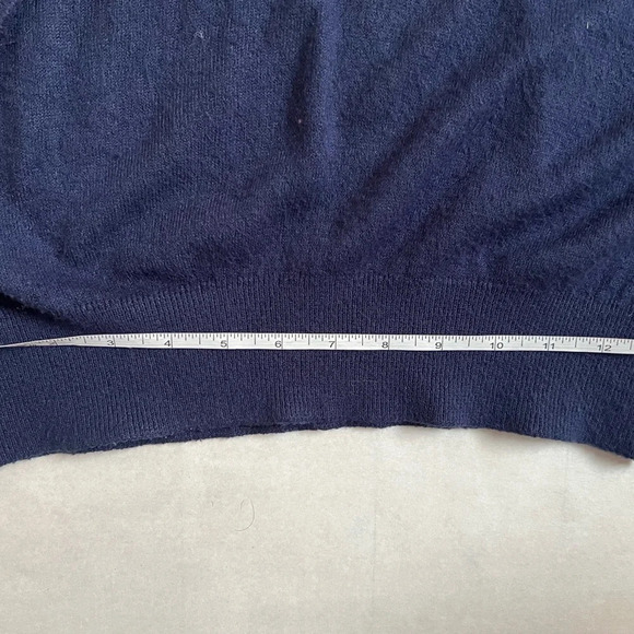 First Of A Kind Sweater One Size Real Reworked Vintage Dark Blue Long Sleeve - Picture 11 of 16